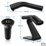 Qoltec Bezprzewodowy czytnik kodów kreskowych 1D 2D + stojak na skaner |QR | EAN | USB