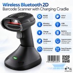 Qoltec Bezprzewodowy czytnik kodów kreskowych 1D 2D + stacja ładowania |QR | EAN | USB