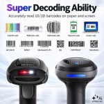 Qoltec Bezprzewodowy czytnik kodów kreskowych 1D 2D + stacja ładowania |QR | EAN | USB