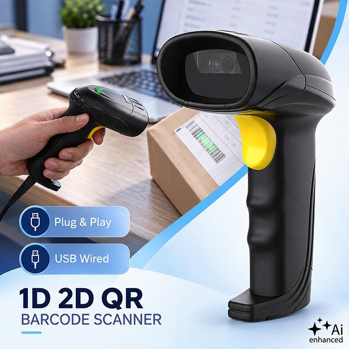 Qoltec Czytnik kodów kreskowych 1D 2D | QR | EAN | USB