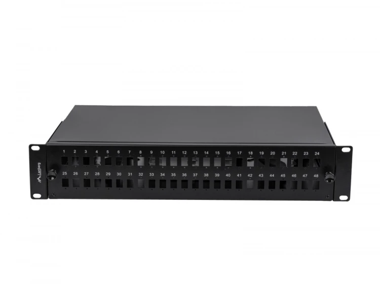 Lanberg Przełącznica światłowodowa 48XSC Simplex / 48XLC Duplex Rack 19 cali 2U czarna + akcesoria