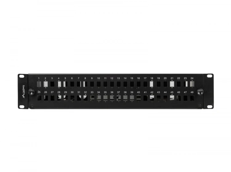 Lanberg Przełącznica światłowodowa 48XSC Simplex / 48XLC Duplex Rack 19 cali 2U czarna + akcesoria