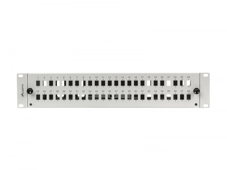 Lanberg Przełącznica światłowodowa 48XSC Simplex / 48XLC Duplex Rack 19 cali 2U Szara + akcesoria