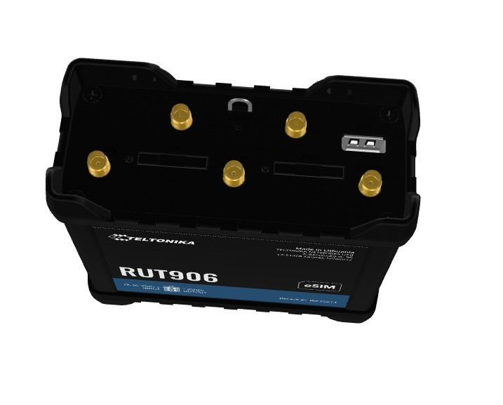 TELTONIKA Router RUT906 4G LTE RS232/RS485, 4G LTE (Cat 4), 3G, 2G, DUAL SIM, RS232/RS485, GNSS, NTRIP