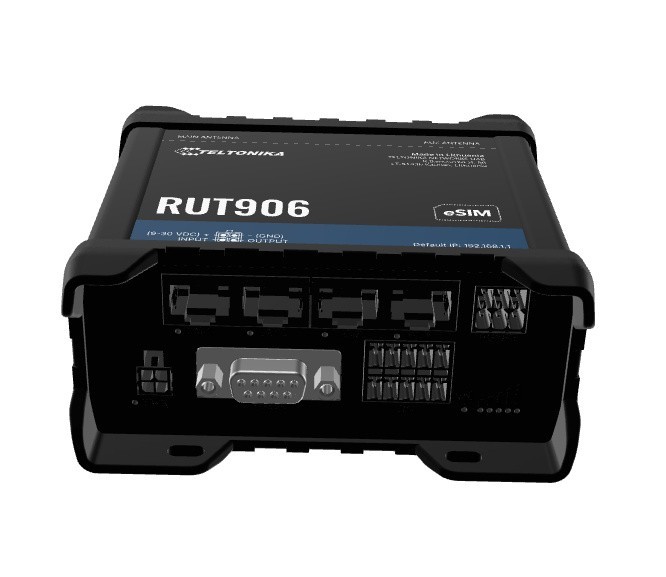 TELTONIKA Router RUT906 4G LTE RS232/RS485, 4G LTE (Cat 4), 3G, 2G, DUAL SIM, RS232/RS485, GNSS, NTRIP
