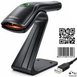 Qoltec Czytnik kodów kreskowych 1D 2D + stojak na skaner | QR | EAN |  USB