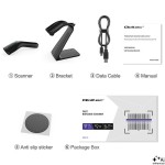 Qoltec Czytnik kodów kreskowych 1D 2D + stojak na skaner | QR | EAN |  USB