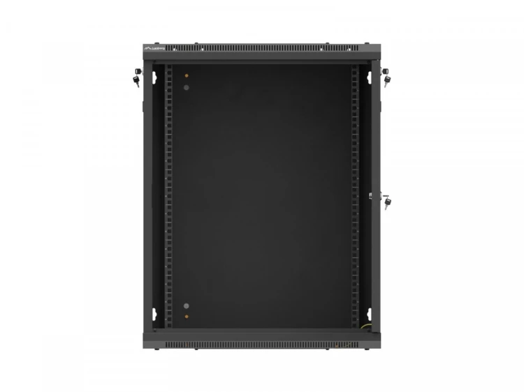 Lanberg Szafa instalacyjna rack wisząca 19 cali 15U 600x600 czarna drzwi metalowe (flat pack)