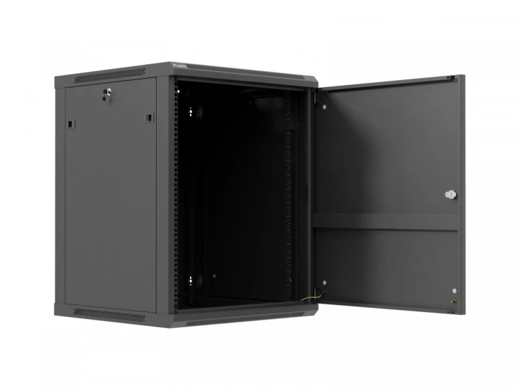 Lanberg Szafa instalacyjna rack wisząca 19 cali 15U 600x600 czarna drzwi metalowe (flat pack)