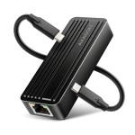 AXAGON ADE-10GR Karta sieciowa USB-C 10Gbps, port RJ-45 10GbE (10/5/2.5/1G), chipset Realtek RTL8159, Wake-on-LAN, aluminiowa, odłączany kabel 19 cm,