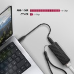 AXAGON ADE-10GR Karta sieciowa USB-C 10Gbps, port RJ-45 10GbE (10/5/2.5/1G), chipset Realtek RTL8159, Wake-on-LAN, aluminiowa, odłączany kabel 19 cm,
