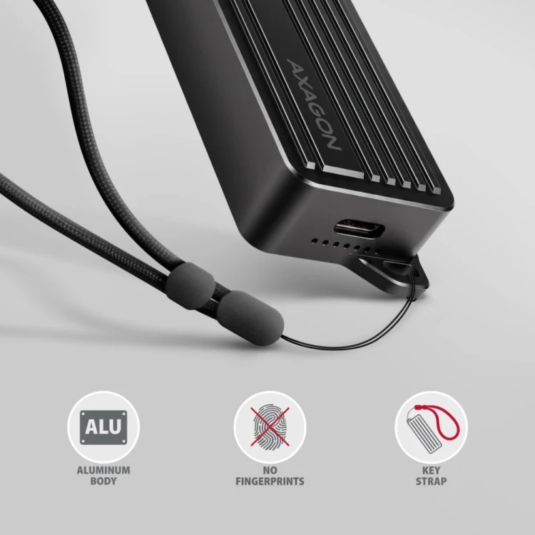 AXAGON ADE-10GR Karta sieciowa USB-C 10Gbps, port RJ-45 10GbE (10/5/2.5/1G), chipset Realtek RTL8159, Wake-on-LAN, aluminiowa, odłączany kabel 19 cm,