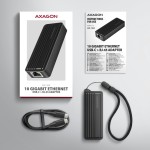 AXAGON ADE-10GR Karta sieciowa USB-C 10Gbps, port RJ-45 10GbE (10/5/2.5/1G), chipset Realtek RTL8159, Wake-on-LAN, aluminiowa, odłączany kabel 19 cm,