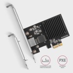 AXAGON PCEE-10GR Karta sieciowa PCIe 4.0 x1, port RJ-45 10GbE (10/5/2.5/1G), chipset Realtek RTL8127, PXE, Wake-on-LAN, radiator, śledź SP/LP