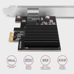 AXAGON PCEE-10GR Karta sieciowa PCIe 4.0 x1, port RJ-45 10GbE (10/5/2.5/1G), chipset Realtek RTL8127, PXE, Wake-on-LAN, radiator, śledź SP/LP