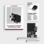 AXAGON PCEE-10GR Karta sieciowa PCIe 4.0 x1, port RJ-45 10GbE (10/5/2.5/1G), chipset Realtek RTL8127, PXE, Wake-on-LAN, radiator, śledź SP/LP