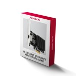 AXAGON PCEE-10GR Karta sieciowa PCIe 4.0 x1, port RJ-45 10GbE (10/5/2.5/1G), chipset Realtek RTL8127, PXE, Wake-on-LAN, radiator, śledź SP/LP