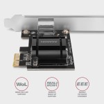 AXAGON PCEE-G50 Karta sieciowa PCIe 3.1 x1, port RJ-45 5GbE (5/2.5/1G), chipset Realtek RTL8126, PXE, Wake-on-LAN, radiator, śledź SP/LP
