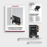 AXAGON PCEE-G50 Karta sieciowa PCIe 3.1 x1, port RJ-45 5GbE (5/2.5/1G), chipset Realtek RTL8126, PXE, Wake-on-LAN, radiator, śledź SP/LP
