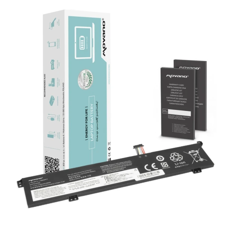 Movano Bateria L19L3PF3 do Lenovo Gaming 3-15ARH05 Creator 5-15IMH05 ThinkBook 15p - 4100 mAh (46 Wh)