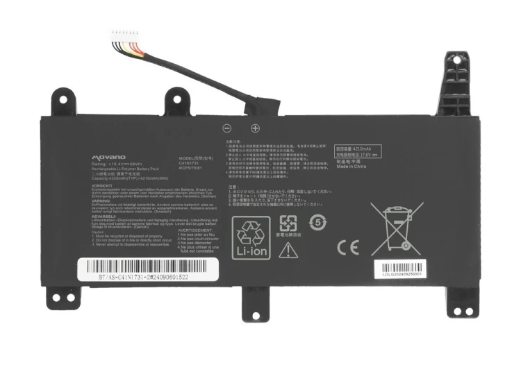 Movano Bateria do Asus ROG Strix G512LU G531GU G712LU - 4335 mAh (66 Wh)