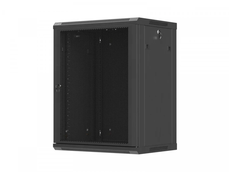 Lanberg Szafa instalacyjna rack wisząca 19 cali 15U 600x450 czarna drzwi perforowane (flat pack)