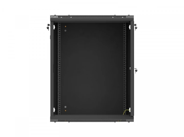 Lanberg Szafa instalacyjna rack wisząca 19 cali 15U 600x450 czarna drzwi perforowane (flat pack)