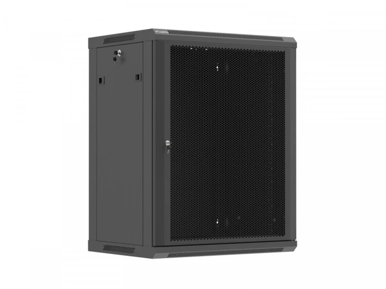 Lanberg Szafa instalacyjna rack wisząca 19 cali 15U 600x450 czarna drzwi perforowane (flat pack)