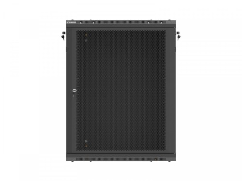 Lanberg Szafa instalacyjna rack wisząca 19 cali 15U 600x600 czarna drzwi perforowane (flat pack)