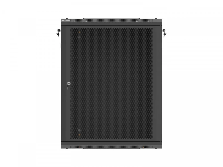 Lanberg Szafa instalacyjna rack wisząca 19 cali 15U 600x600 czarna drzwi perforowane (flat pack)