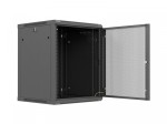 Lanberg Szafa instalacyjna rack wisząca 19 cali 15U 600x600 czarna drzwi perforowane (flat pack)