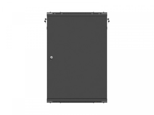 Lanberg Szafa instalacyjna rack wisząca 19 cali 18U 600x600 czarna drzwi metalowe (flat pack)