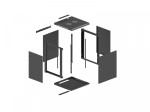 Lanberg Szafa instalacyjna rack wisząca 19 cali 18U 600x600 czarna drzwi metalowe (flat pack)
