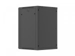 Lanberg Szafa instalacyjna rack wisząca 19 cali 18U 600x600 czarna drzwi metalowe (flat pack)