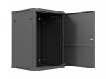 Lanberg Szafa instalacyjna rack wisząca 19 cali 18U 600x600 czarna drzwi metalowe (flat pack)