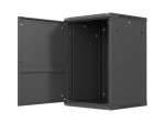 Lanberg Szafa instalacyjna rack wisząca 19 cali 18U 600x600 czarna drzwi metalowe (flat pack)