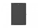 Lanberg Szafa instalacyjna rack wisząca 19 cali 18U 600x600 czarna drzwi metalowe (flat pack)