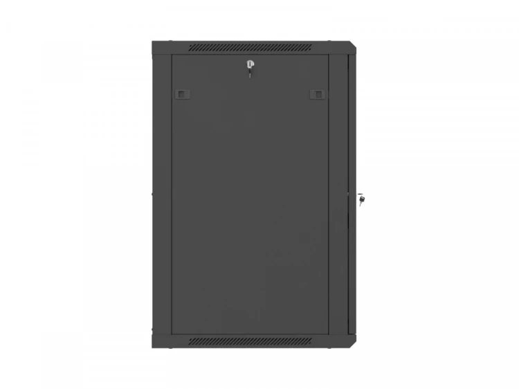 Lanberg Szafa instalacyjna rack wisząca 19 cali 18U 600x600 czarna drzwi metalowe (flat pack)