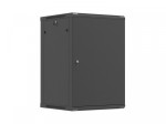 Lanberg Szafa instalacyjna rack wisząca 19 cali 18U 600x600 czarna drzwi metalowe (flat pack)