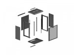 Lanberg Szafa instalacyjna rack wisząca 19 cali 18U 600x450 czarna drzwi perforowane (flat pack)