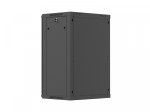 Lanberg Szafa instalacyjna rack wisząca 19 cali 18U 600x450 czarna drzwi perforowane (flat pack)