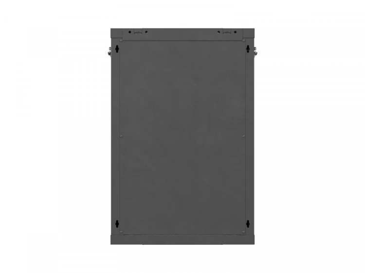 Lanberg Szafa instalacyjna rack wisząca 19 cali 18U 600x450 czarna drzwi perforowane (flat pack)