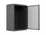 Lanberg Szafa instalacyjna rack wisząca 19 cali 18U 600x450 czarna drzwi perforowane (flat pack)
