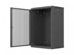 Lanberg Szafa instalacyjna rack wisząca 19 cali 18U 600x450 czarna drzwi perforowane (flat pack)