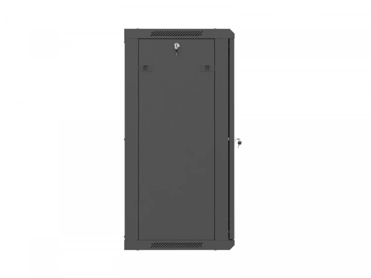 Lanberg Szafa instalacyjna rack wisząca 19 cali 18U 600x450 czarna drzwi perforowane (flat pack)