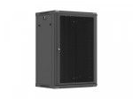 Lanberg Szafa instalacyjna rack wisząca 19 cali 18U 600x450 czarna drzwi perforowane (flat pack)
