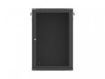 Lanberg Szafa instalacyjna rack wisząca 19 cali 18U 600x600 czarna drzwi perforowane (flat pack)
