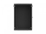 Lanberg Szafa instalacyjna rack wisząca 19 cali 18U 600x600 czarna drzwi perforowane (flat pack)