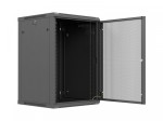 Lanberg Szafa instalacyjna rack wisząca 19 cali 18U 600x600 czarna drzwi perforowane (flat pack)
