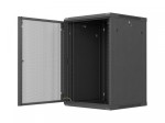 Lanberg Szafa instalacyjna rack wisząca 19 cali 18U 600x600 czarna drzwi perforowane (flat pack)